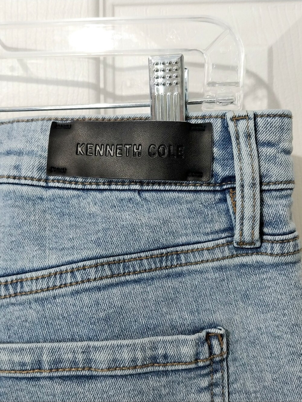 Kenneth Cole High Rise Wide Cuff Straight Leg Jeans, Size 10 - Picture 5 of 10